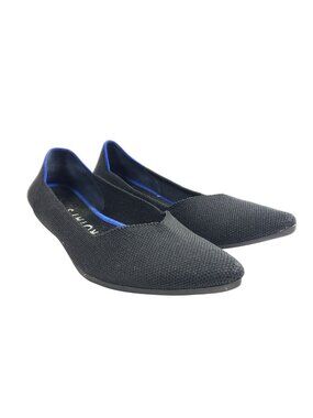 Rothy's The Point Womens Size 7.5 Black Knit Pointed Toe Flats